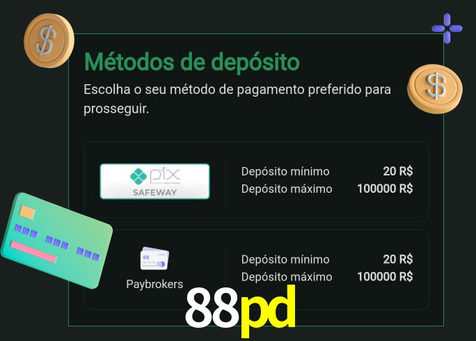 O cassino 88pd oferece uma grande variedade de métodos de pagamento